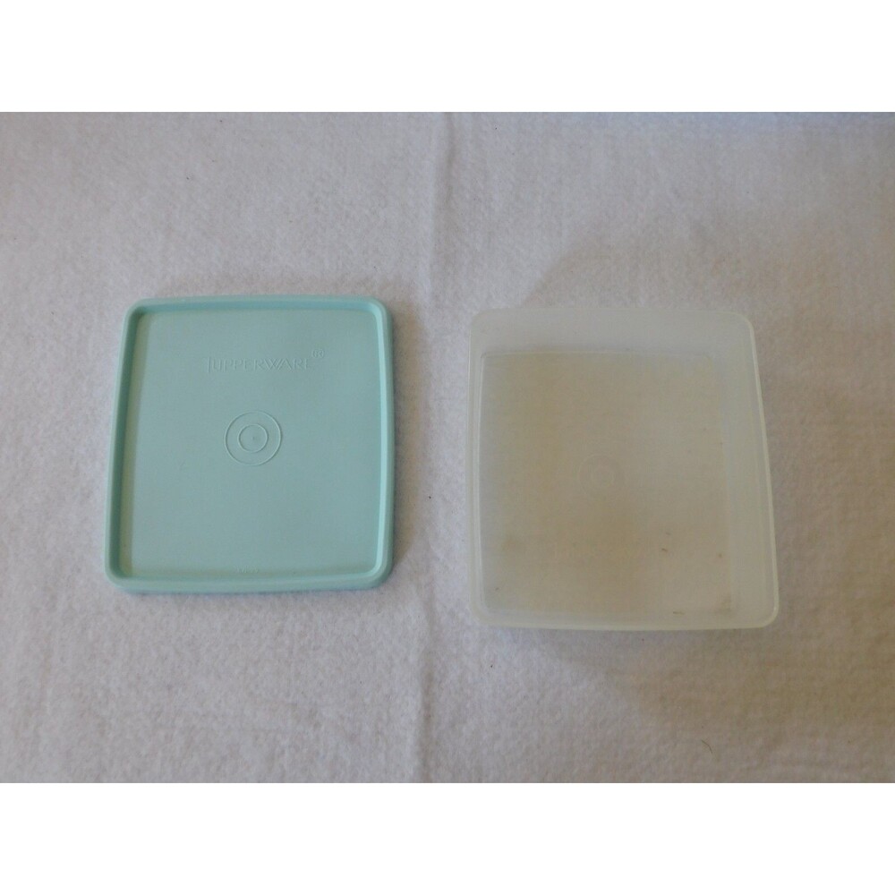 Vintage Tupperware Lid Sheer Square Away Sandwich Container 671-29 & 670-30